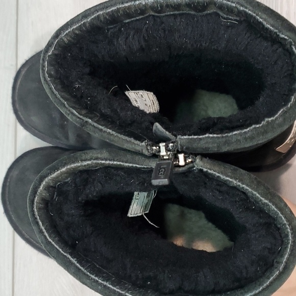 Ugg Australia Women Comfort 1889 Black Leather Sheepskin Boots shoes sz 8 - Picture 13 of 14